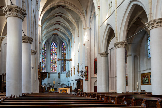 Nave decoration inside gothic church in Holland