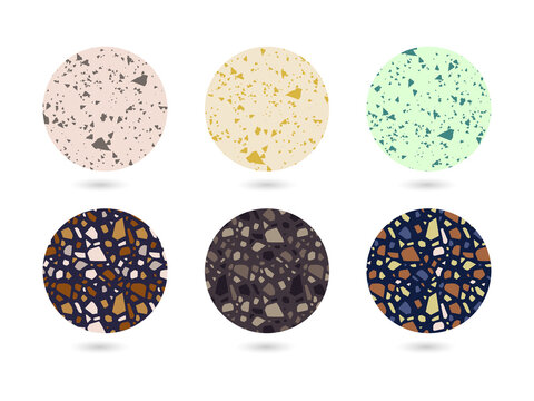 Colorful terrazzo patterns for decorative designs transparent background