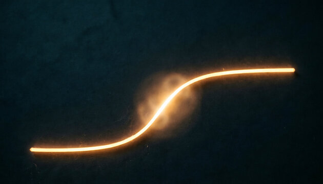 Abstract glowing amber S-curve rising from baseline to plateau, representing epoxy cure evolution kinetics, dark background, polymer science data visualization concept 