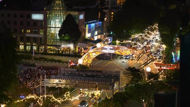 Singapore Orchard Road Chritmas decoration street light up.