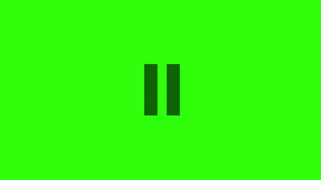 Great pause icon animation on green background.