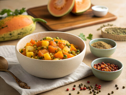 Assamese Khar, traditional alkaline vegetable dish with raw papaya and pulses
