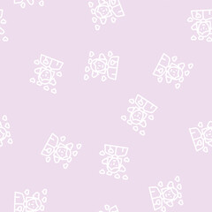 Obraz premium girl in love line seamless pattern girl in love thin line illustration