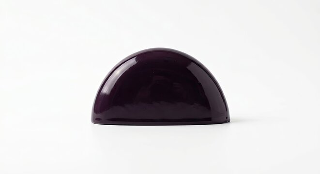 Half-sphere purple glossy decorative dome object.