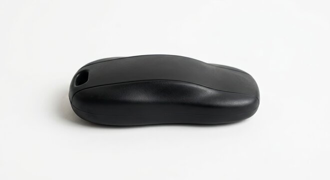 Minimalist black smart car key fob device.
