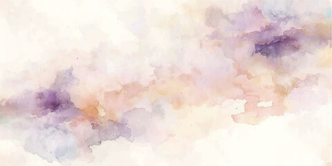 Obraz premium Ethereal Watercolor Wash delicate watercolor painting features soft pastel hues of lavender, peach, and cream blending seamlessly, evoking a sense of tranquility and dreamy ambiance.