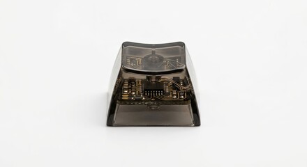 Fototapeta premium Transparent dark grey mechanical keyboard keycap.