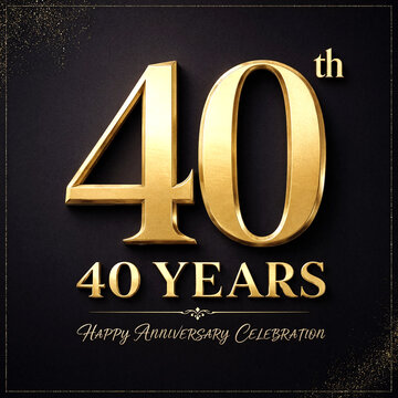 Elegant golden forty years anniversary celebration design with stylish typography and decorative text