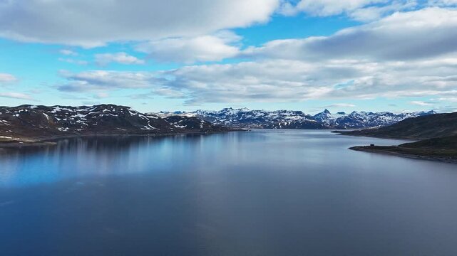 Hyperlapse - Aerial view of scenery in Norway - Scandinavia