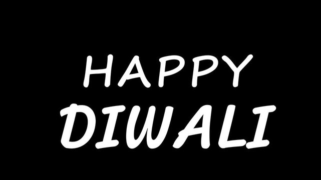 Diwali text is displayed against a solid black background to celebrate the festival of lights event.
