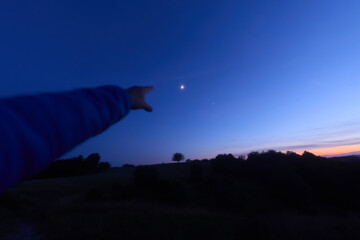 Amateur astronomer observing stars, planets and other celestial objects. © astrosystem