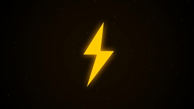 Glowing yellow lightning bolt icons on black background