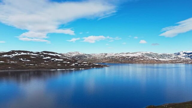 Hyperlapse - Aerial view of scenery in Norway - Scandinavia