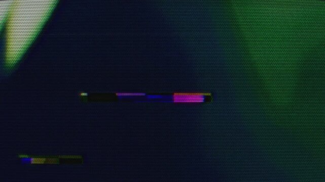 VHS video glitch on CRT TV screen