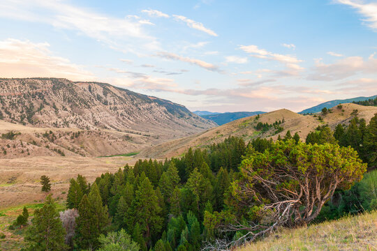 Gardner canyon in summer. Yellowstone National Park. Montana