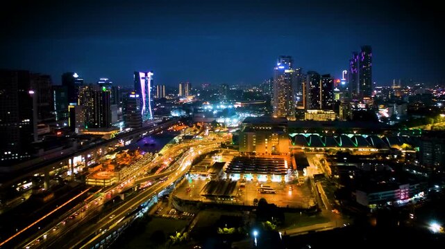 Low light of Johor Bahru cityscape in Malaysia. Lets explore  beautiful Johor Bahru cityscape.