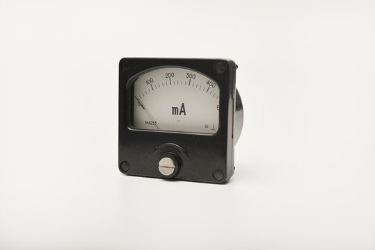 Measuring instrument. Milliammeter. An old device for measuring electric current.