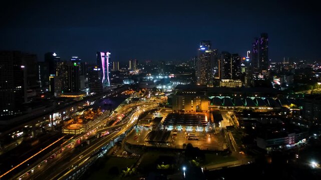 Low light of Johor Bahru cityscape in Malaysia. Lets explore  beautiful Johor Bahru cityscape.