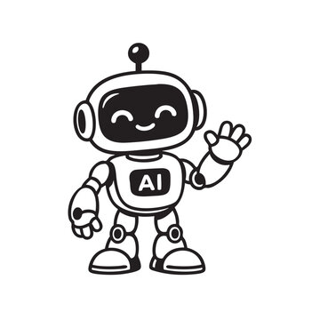 Ai Robot in say hello position