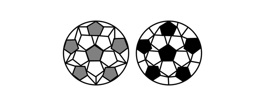 Geometric Soccer Ball Icon Set Abstract Polygonal Football Symbols Isolated