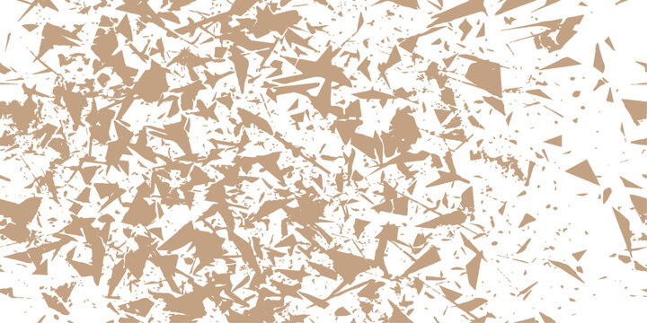 Abstract geometric pattern with scattered brown shapes on white background for graphic design elements