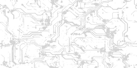 Fototapeta premium Circuit board pattern in grayscale with subtle distressed textures and clean lines for technology concepts