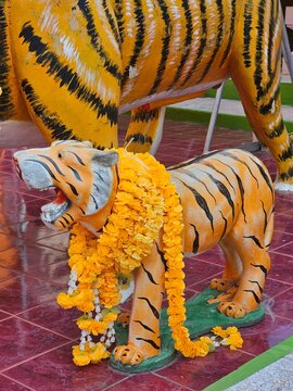 Tiger statue in the temple