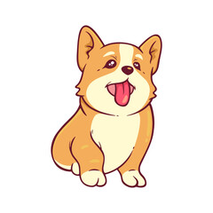 Fototapeta premium Happy corgi standing cartoon character