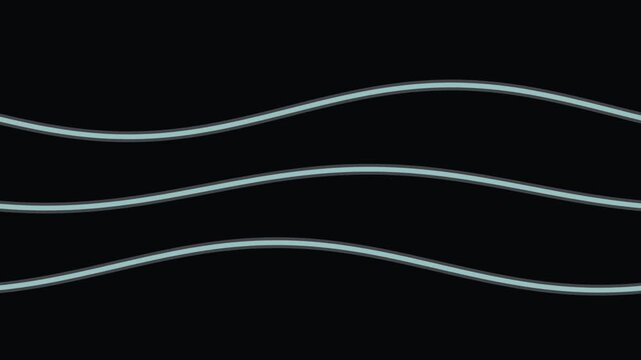 Three parallel wavy lines moving with curve