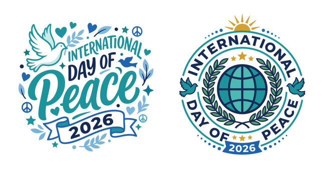 International day of peace vector illustration featuring artistic typography and globe designs for your creative peach day vector graphic projects