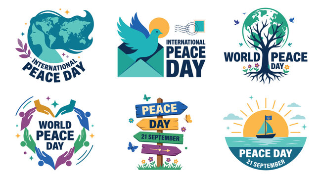 Celebrating global harmony a collection of vibrant vector illustrations for international peace day promoting unity and understanding worldwide through artistic expression