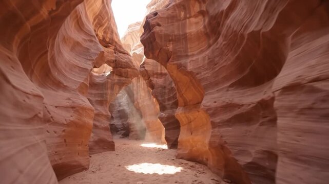 Antelope canyon slot canyon with ethereal sunbeams and sandstone formations arizona geology