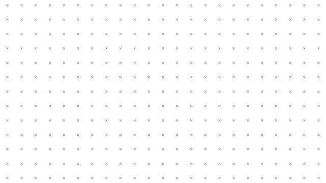 Animated minimalist geometric grid pattern with rotating cross and plus sign shapes on white background.