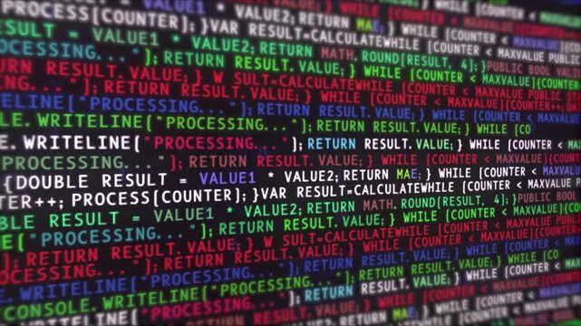 Abstract Digital Technology Code Background with Dynamic Programming Animation. technology concept. 4K animation