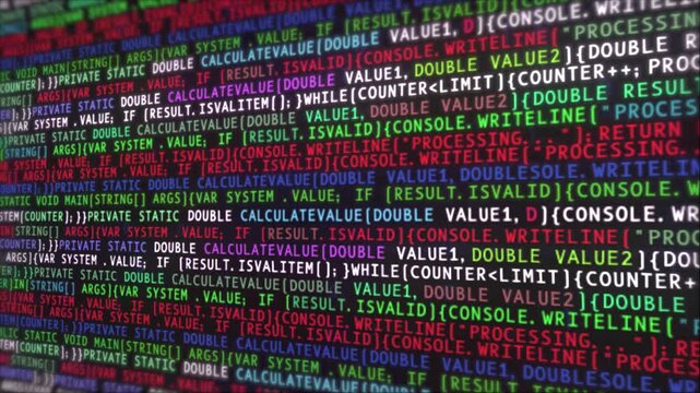 Abstract Digital Technology Code Background with Dynamic Programming Animation. technology concept. 4K animation