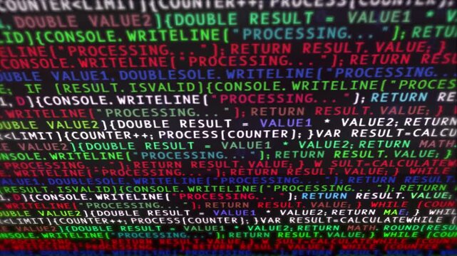 Abstract Digital Technology Code Background with Dynamic Programming Animation. technology concept. 4K animation