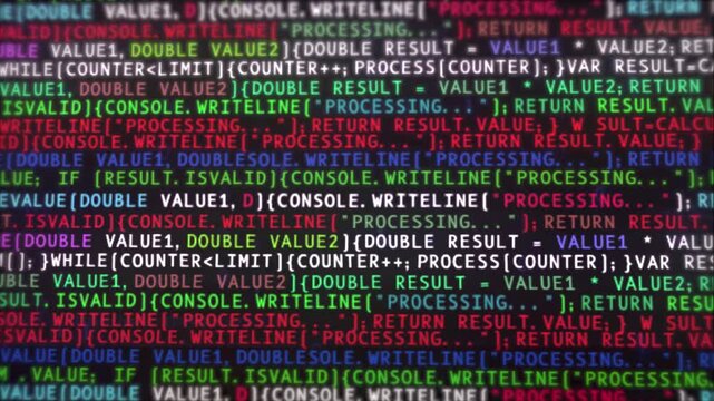 Software Digital Development Code. Computer Programming technology concept. 4K animation