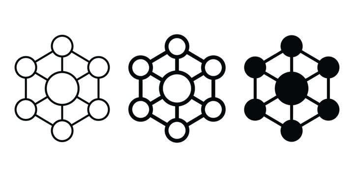 Centralized icon line art vector, bold outline and silhouette design
