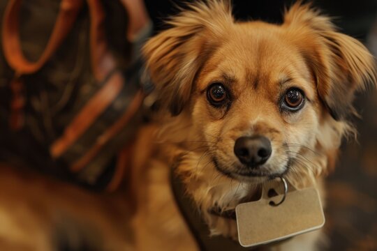 dog with a tag on its neck, shelter animals