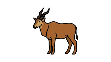 Eland antelope flat vector icon © firehide