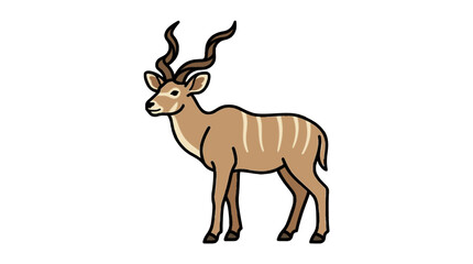 Kudu antelope flat vector icon © firehide