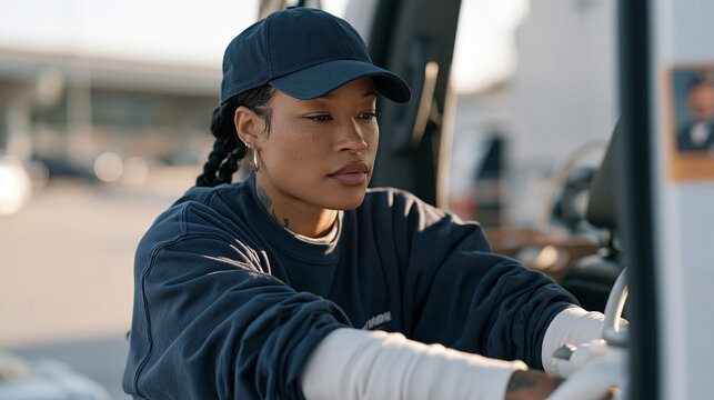 A sonographer loads ultrasound equipment into a vehicle parked in an empty desolate lot, an old military portrait taped to the dashboard, her solitary daily drive to serve