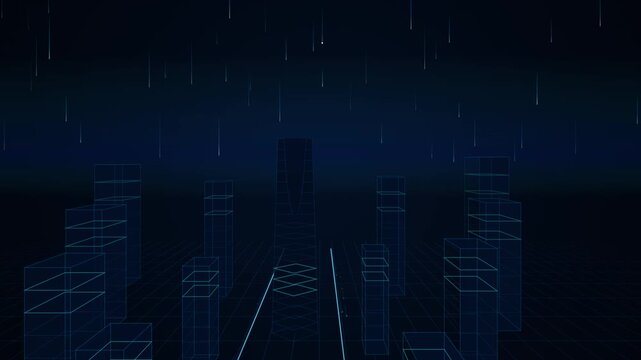 Abstract Holographic Circular Video Source Design With Digital Grid Pattern Background Element