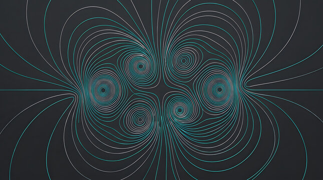 Magnetic Field Lines: A visualization of magnetic field lines, showcasing the intricate patterns and flow of magnetic force, creating a visually striking and abstract scientific representation.
