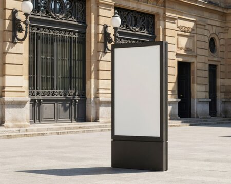Blank outdoor advertising billboard mockup in a city square