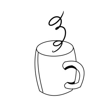 Lineart einer Kaffeetasse, schwwarz, digital erstellt