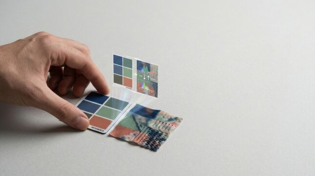 Person holding piece of paper to visualize ai verification by comparing generated results with known references