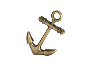 gold anchor isolated on white background. This has clipping path. © Sanit