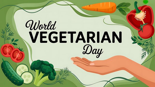 World vegetarian day celebration with fresh healthy vegetables