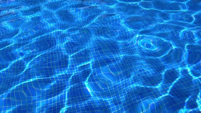 Swimming pool water caustics reflecting sunlight